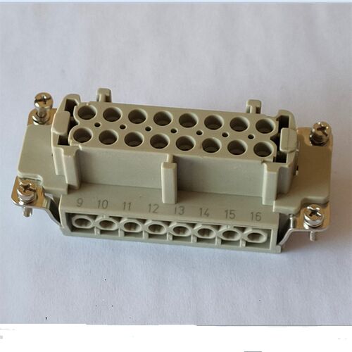 重载连接器16芯HDC-HE-016-1M/F矩形对接头热流道防水航空插头16A