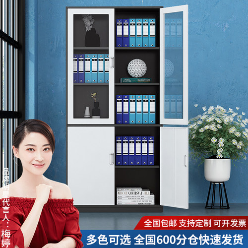 灰套白大器械文件柜办公室钢制拆装资料铁皮档案凭证柜带锁储物柜