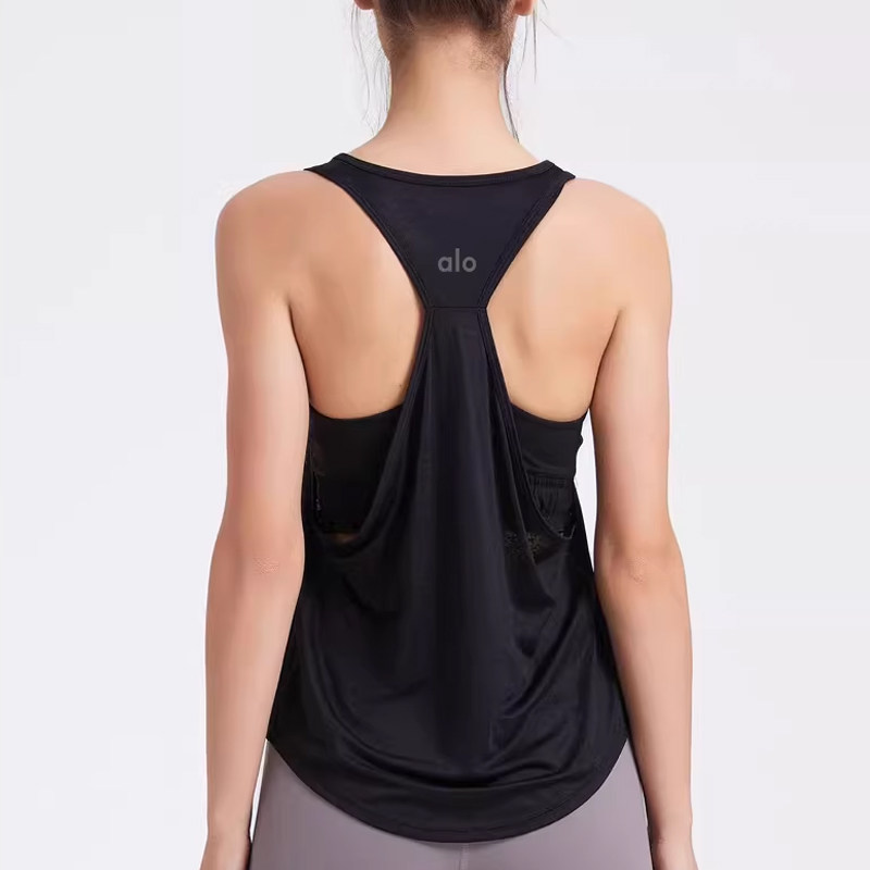 ALOUSAYOGA提花瑜伽服背心运动女外穿美背跑步健身普拉提宽松罩衫