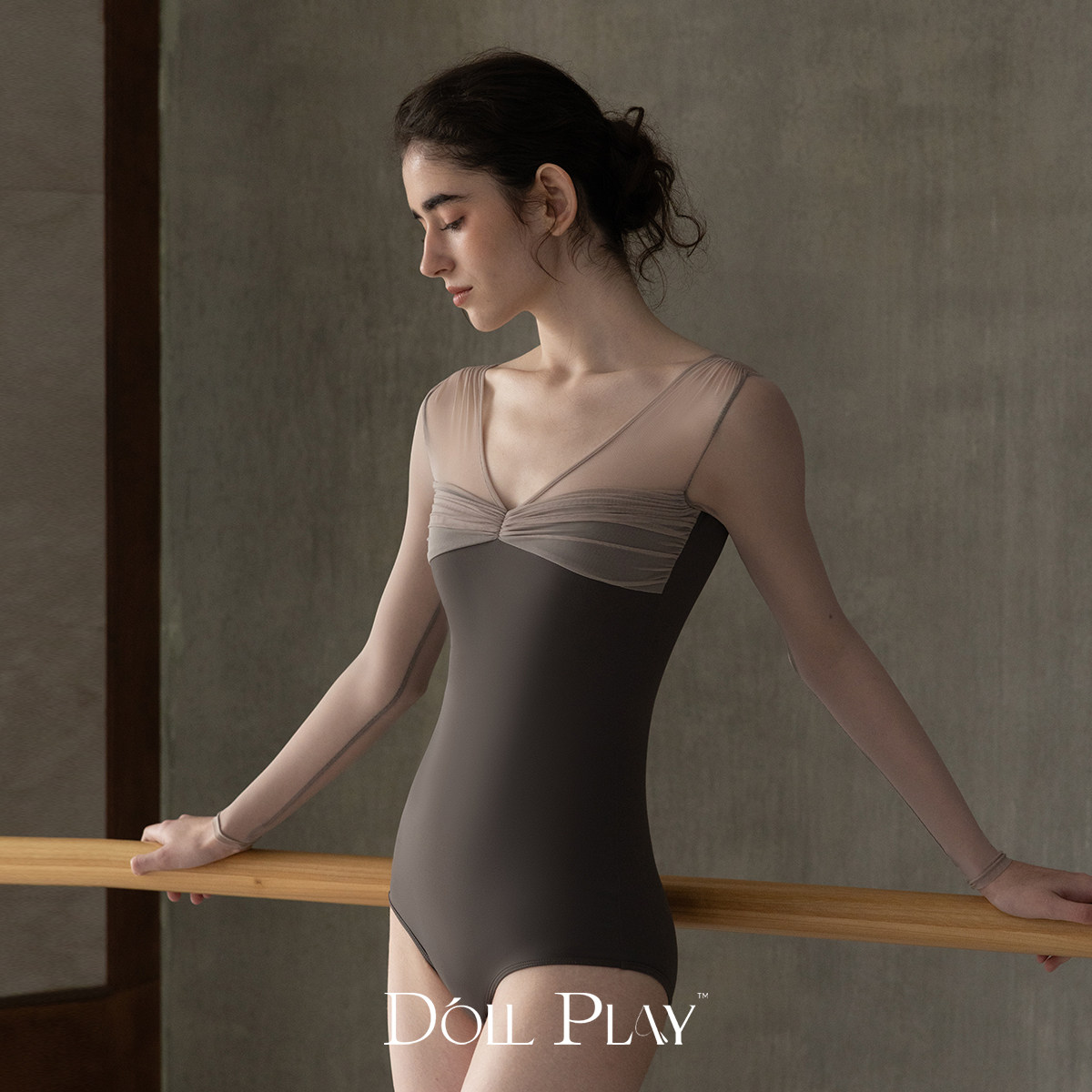 Doll Play洋娃娃游戏芭蕾舞蹈长袖高胯体操服练功服形体服成人女