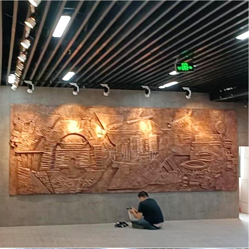厂家定制大型玻璃钢仿铜浮雕校园广场展厅文化背景墙装饰壁画设计