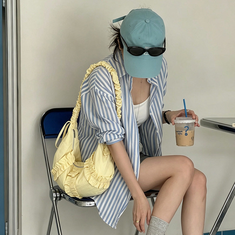 包包女款夏天大容量腋下包包2026新款尼龙布饺子包休闲单肩斜挎包