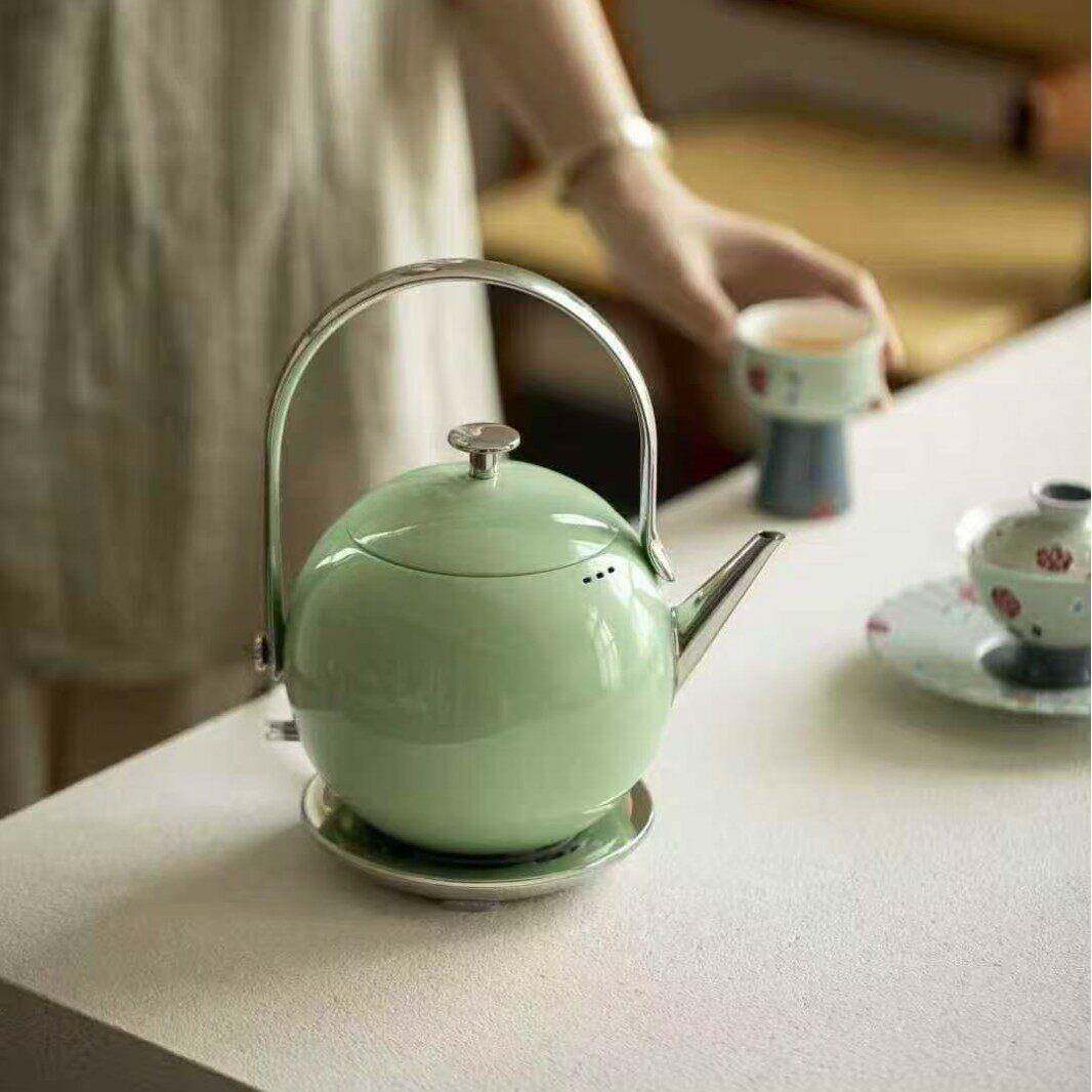 己颜电热水壶304不锈钢泡茶专用小型家用颜值提梁新款烧水壶