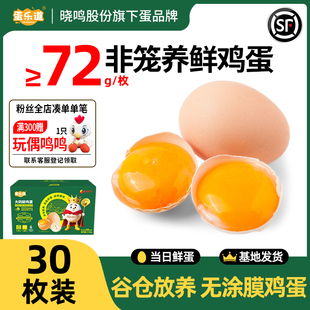 [默沙东]谷物喂养鲜蛋红壳不涂膜大个鸡蛋72g盒装30枚原生蛋