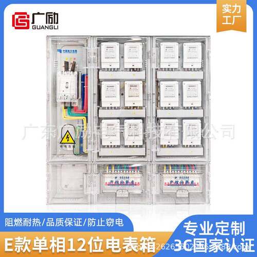E南网供电电表箱电力工程表箱塑料配电箱相12表位挂墙式箱体