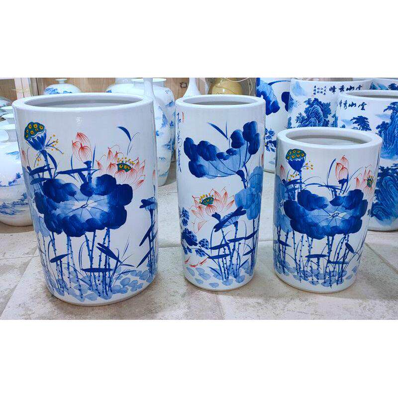 书画筒 字画缸 瓷器 青花瓷 箭筒 帽筒 放伞筒景德镇陶瓷 大花瓶