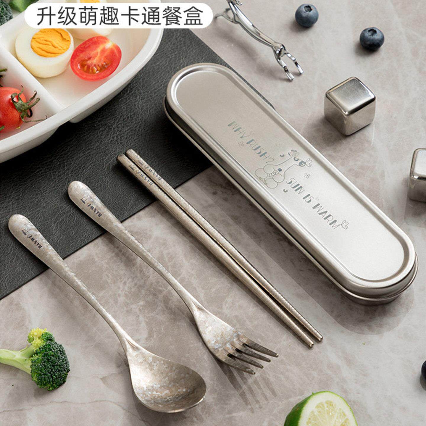 美国纯钛筷子勺子防霉便携家用餐具食品级个人专用高档筷勺叉套装