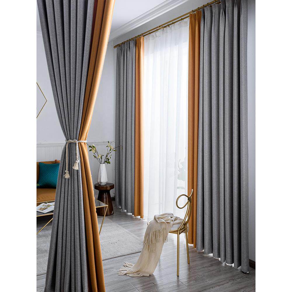 加厚全遮光遮阳棉麻窗帘卧室和客厅凸窗2022斯堪的纳维亚新遮阳面