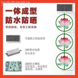 LD亚克力花户外防水莲景灯995道E路灯杆装饰亮化仿古可定制花灯观