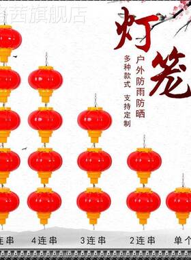 亚克力灯户外防水发光L笼D灯笼塑料大红ZIF连串城E街道亮化灯市笼