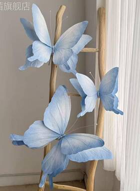 巨大型仿蝴蝶纸艺花舞背台H19829吊顶布装饰置橱窗美陈摄影真景婚