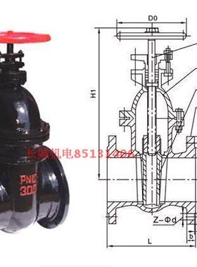 铸铁暗杆闸阀  法兰闸阀 Z45T-10 HT200 DN50 2寸 长城机电