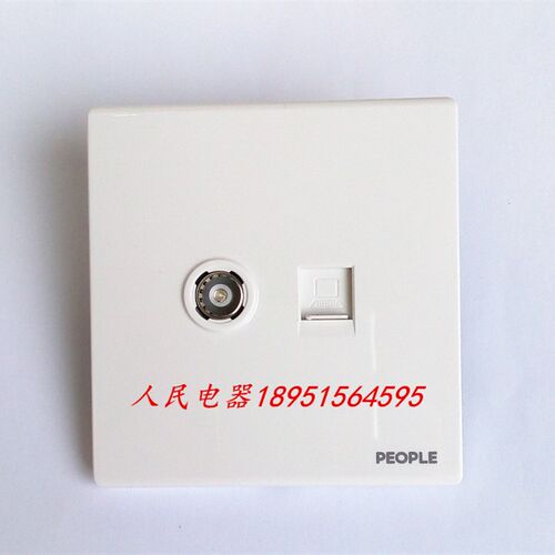 人民电器 人民电工墙壁开关R86L8-TVT8电视+电脑开关插座 正品
