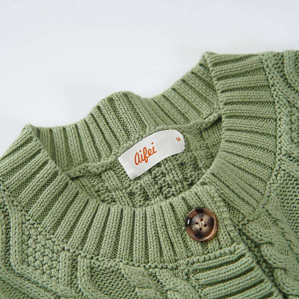 加10%纯棉开衫外0套IHL女针搭织衫宽松百秋冬厚粗针麻花女士打底