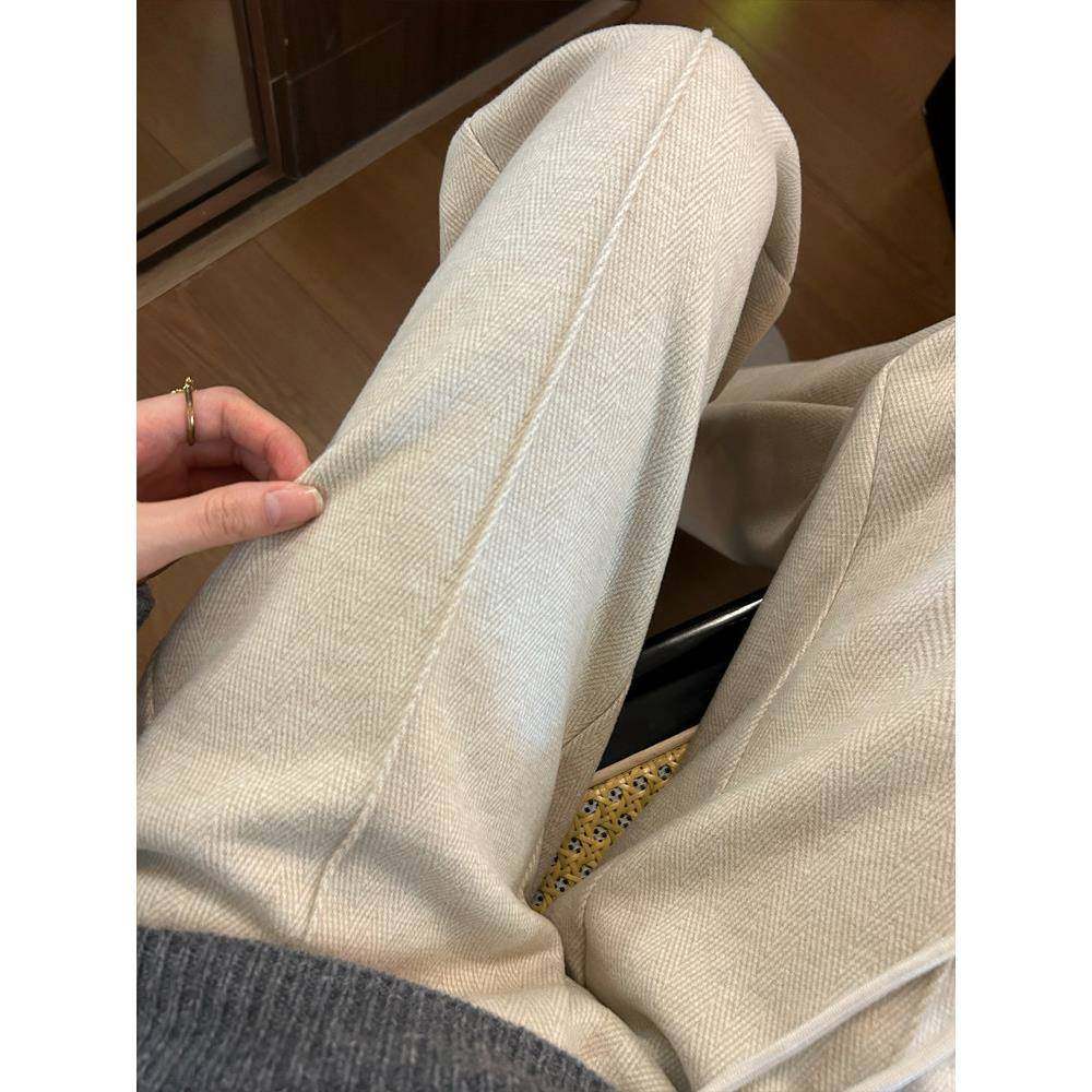 0加绒版阔CMP腿裤女225窄新款秋冬季垂感高裤腰羊毛呢人字纹直筒,个性定制/设计服务/DIY,礼服定制/加工,淘宝优惠券,粉丝福利购,淘宝优惠卷