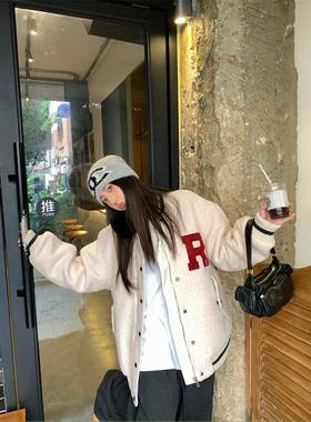 胖级妹妹秋冬2024年新款高感小众开季衫TF 8973夹上棉加厚棒球服