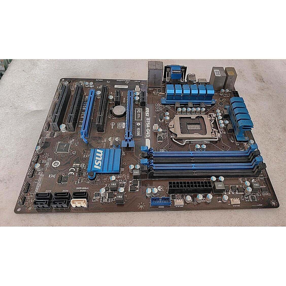 微星 B75A-G43 DDR3内存 1155接口 B75全固态集显大板 带HDMI DVI