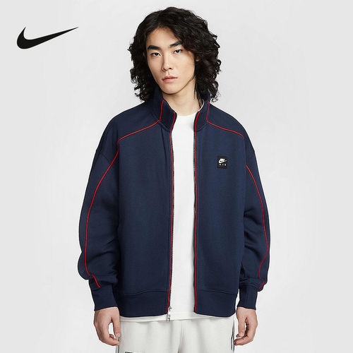 NIKE耐克男子外套2026春AIR小标新款休闲立领针织夹克 IF1263-451
