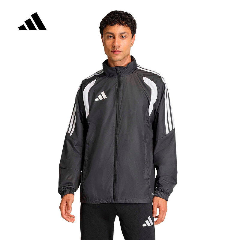 adidas阿迪达斯运动足球训练服连帽外套2026春男梭织夹克JY9733 - 实物图