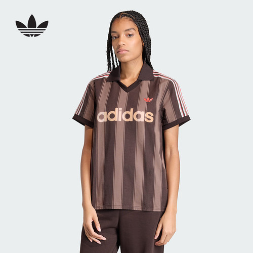 adidas阿迪达斯三叶草2026夏女球衣风牛仔布运动短袖T恤 KD5448