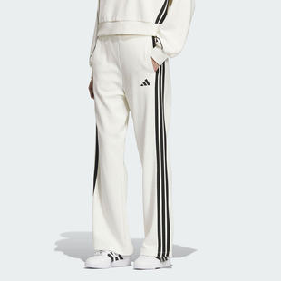 adidas阿迪达斯垂坠挺阔运动休闲裤秋女三条纹针织长裤KC0045