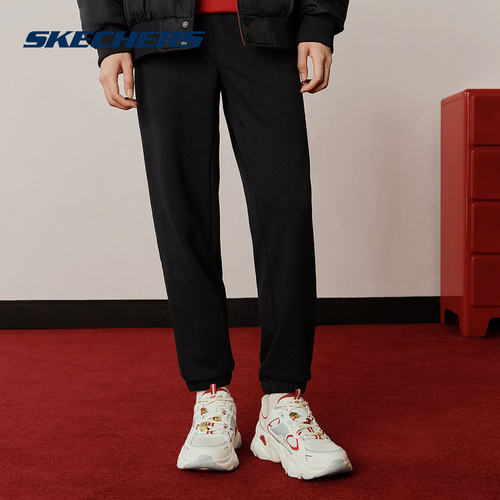 Skechers斯凯奇26春男女束脚裤百搭运动休闲针织长裤 L126U017