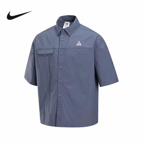 NIKE耐克ACG男子户外防泼水透气短袖翻领衬衫夏季新款HJ2884-437