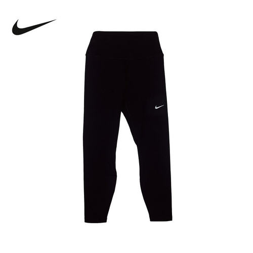 耐克女子紧身裤NIKE ONE 速干高腰九分裤普拉提瑜伽裤 FN3233-013