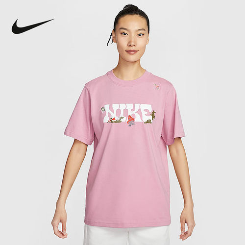 NIKE耐克女子棉质宽松T恤夏季新款休闲轻便柔软舒适IF0607-668