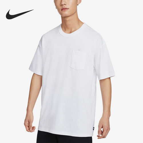 Nike耐克男子口袋T恤秋新款宽松棉质休闲刺绣短袖上衣 DQ9296-101