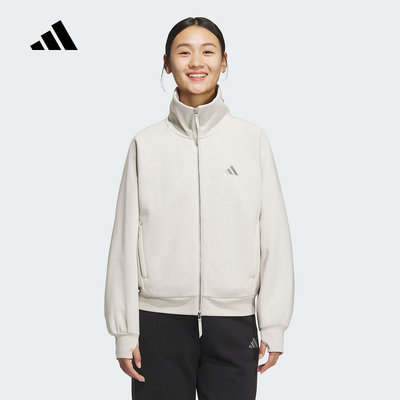 adidas阿迪达斯冬季新款抓绒女针织加厚运动休闲夹克外套 KC0047