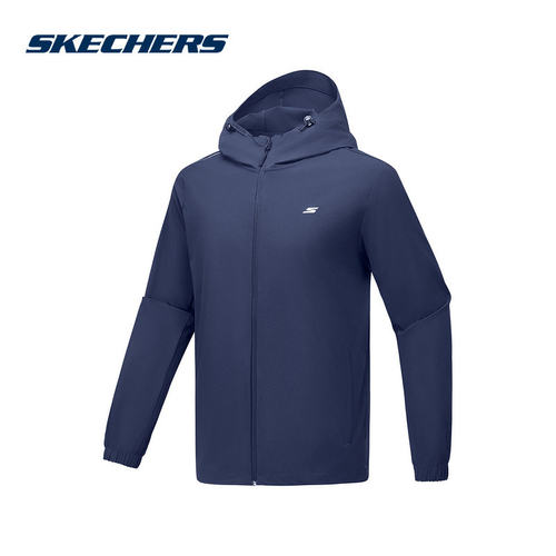Skechers斯凯奇男子外套秋季新款运动休闲梭织夹克 P225M078/02MZ