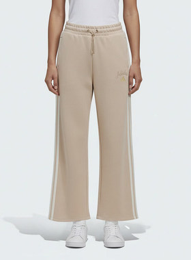 阿迪达斯女裤26年春新款直筒加厚针织长裤运动休闲阔腿裤KH2703