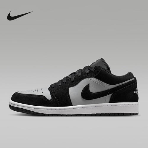 NIKE耐克男鞋Air Jordan 1黑灰AJ1低帮复古板鞋篮球鞋553558-048