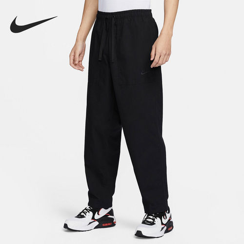 耐克裤子黑色男NIKE CLUB 梭织长裤户外徒步束脚运动裤FN3097-010