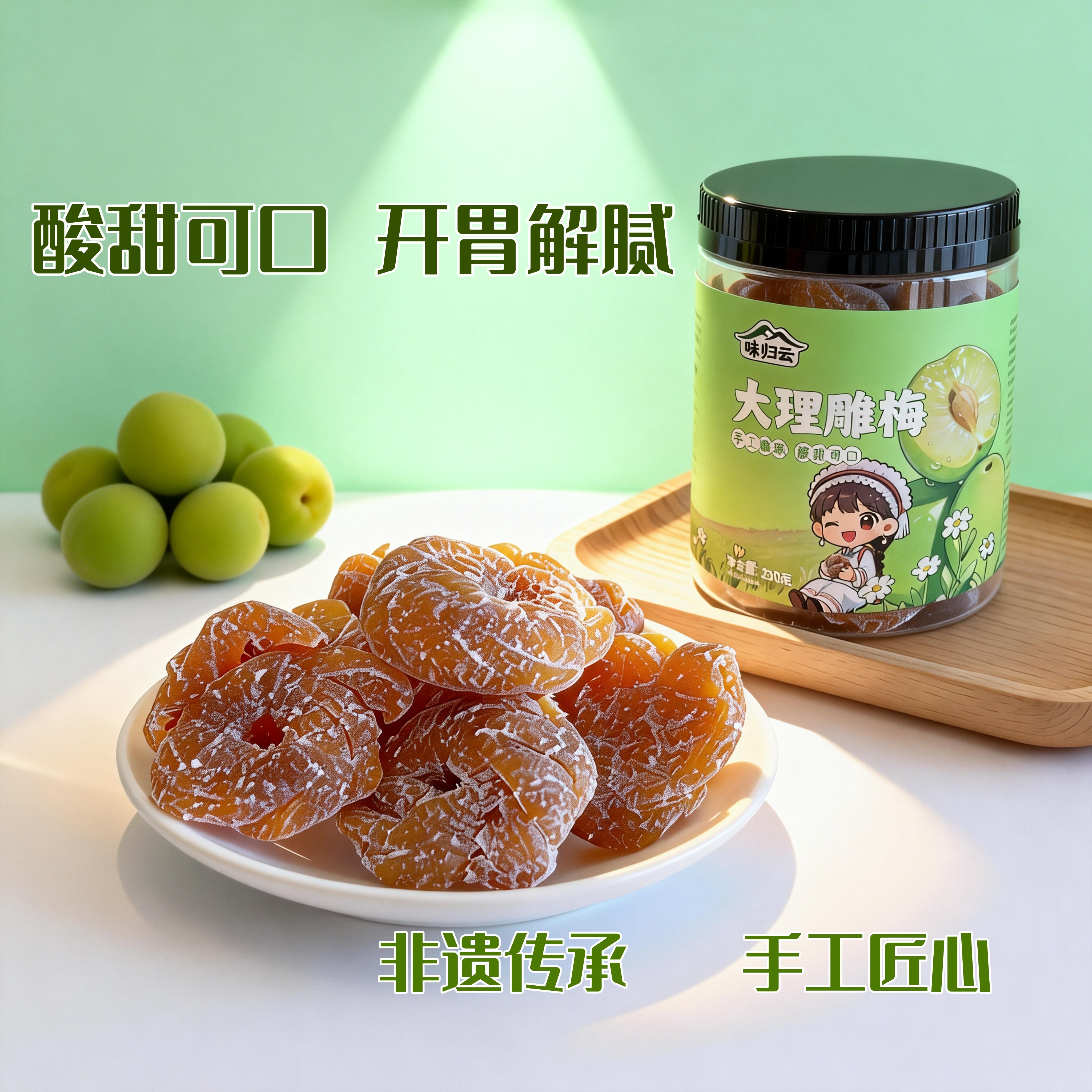 【味归云】大理雕梅话梅云南非遗特产雕梅紫苏梅办公零食开胃解腻