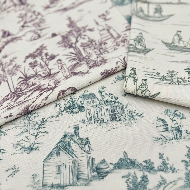 法式风格桌布布艺加密棉麻布料印花布长方形餐桌布茶几布学生书桌