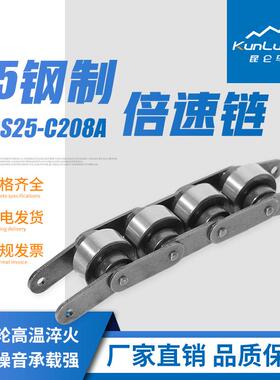 重型全钢制倍速链条厂家 BS25-C208A 输送链设备家电行业流水线用