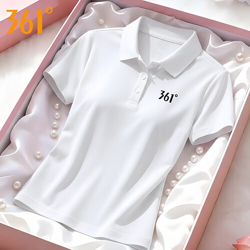 361°短袖女士白色polo衫