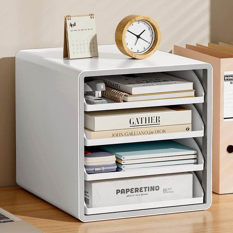 办公室桌面开放式多层文件整理架A4文件分层抽屉收纳盒文具储物盒,收纳整理,书桌收纳置物架,淘宝优惠券,粉丝福利购,淘宝优惠卷