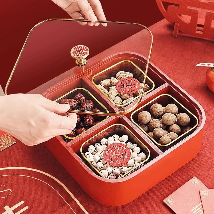 早生贵子干果盒组合结婚压床摆件婚礼订婚桌面摆台零食糖果水果盘