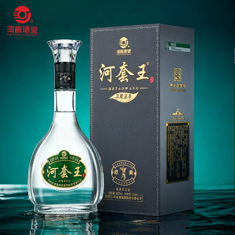 河套王经典39度内蒙古低度浓香型纯粮食白酒 500ml盒装