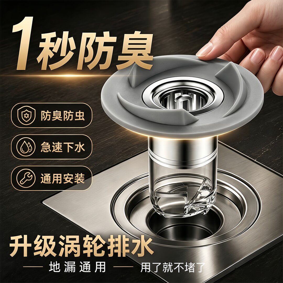 通用地漏防臭神器不锈钢地漏芯卫生间厕所过滤网防虫下水道封口CH
