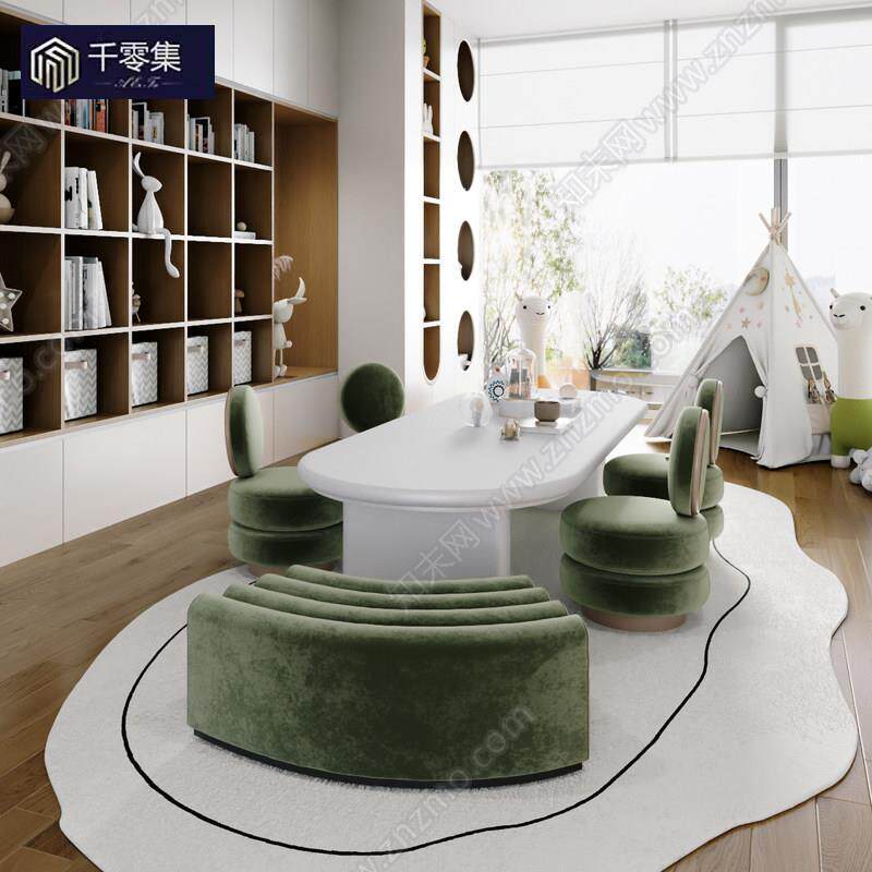 样品屋展示中心处儿童桌椅组合幼儿园书桌手工绘画桌学习桌培训桌