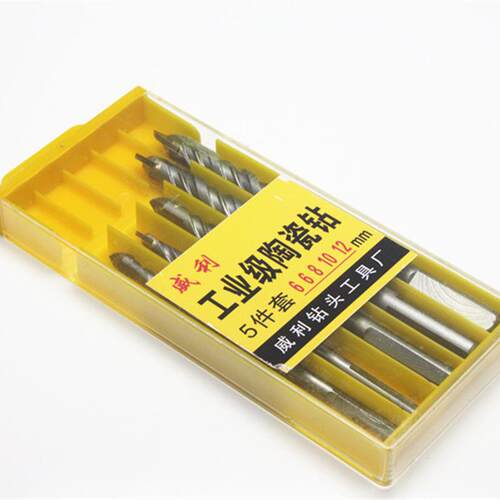加长瓷砖开孔器 陶瓷钻头木工玻璃水泥混凝土墙壁三角钻头套装6mm