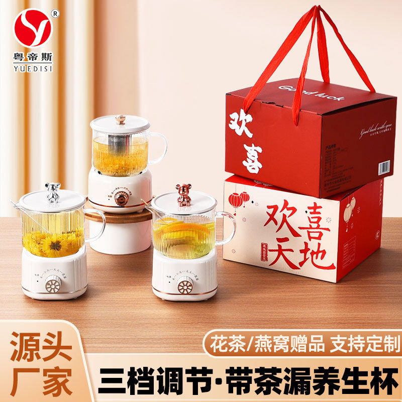 节日礼品办公室三档控温小型炖煮水煮茶一体机养生杯办公电炖杯