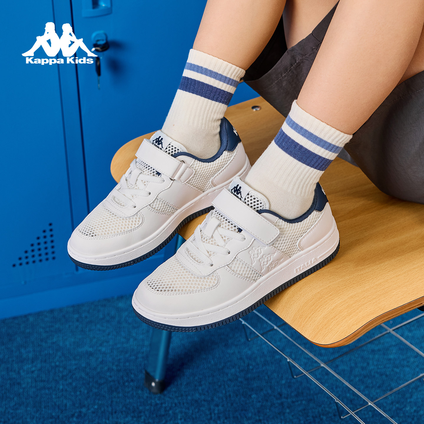 KappaKids童鞋儿童板鞋2026新款春季网面小白鞋男女童透气运动鞋