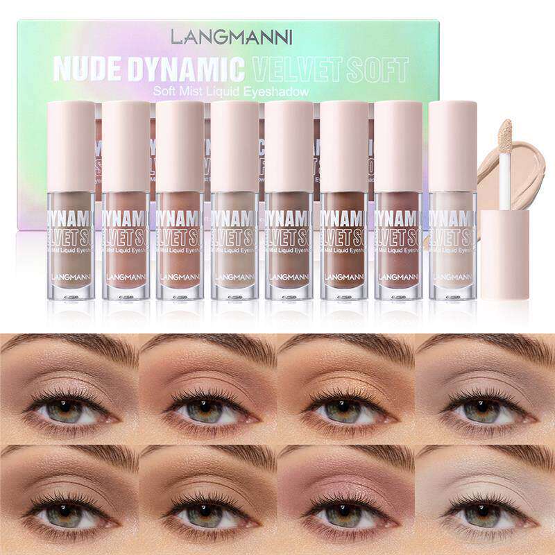 8Pcs Matte Shimmer Liquid Eyeshadow Set 8 色哑光珠光液体眼影