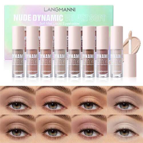 8Pcs Matte Shimmer Liquid Eyeshadow Set 8 色哑光珠光液体眼影