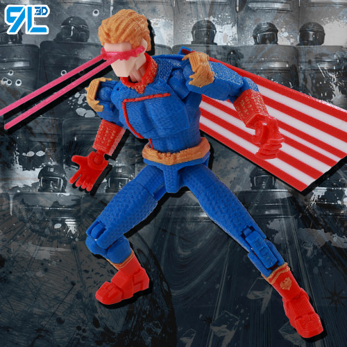 祖国人9L3D打印黑袍英雄纠察队手办多关节影视可动人偶玩具幸运13